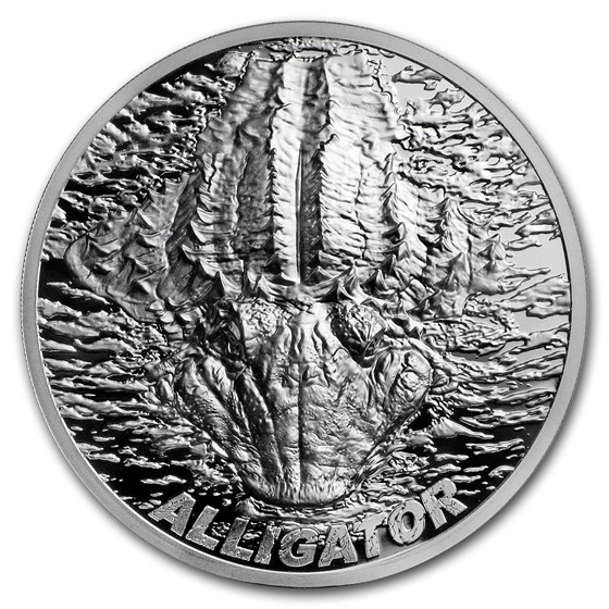 2018 Palau 1 oz Silver Proof Bite Marks (Alligator) 2018 Palau 1 oz Silver Proof Bite Marks (Alligator)